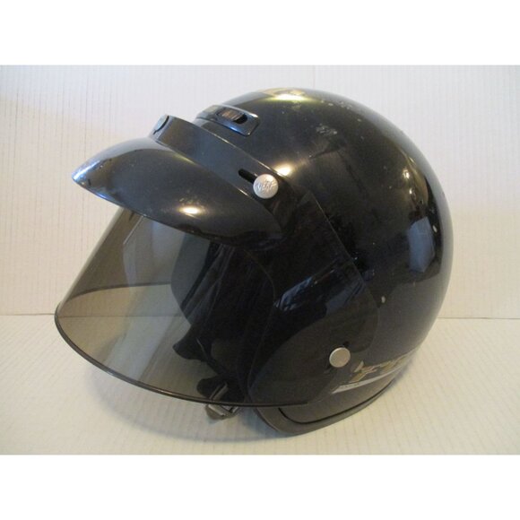 *HJC Motorcycle Helmet Black DOT - Large - Adjustable Chin Strap and Visor - Picture 4 of 11